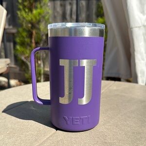 “JJ” personalized purple 24oz Rambler Yeti mug